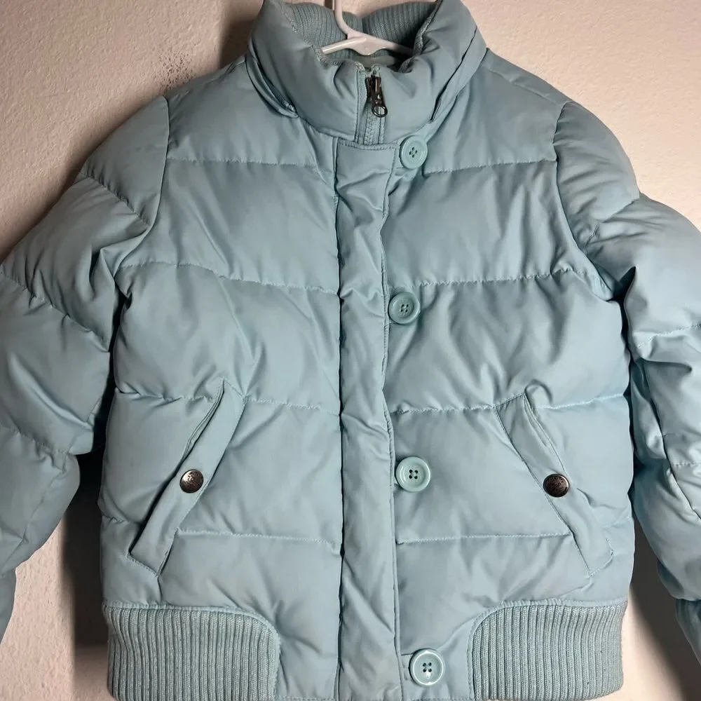 Gap Kids Girls Blue Puffer Coat Fleece Outerwear Size M(8) No Hood See Desc